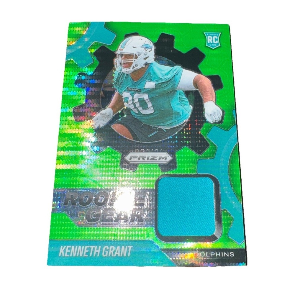 2025 Panini Prizm Kenneth Grant Green Rookie Mem Patch‎ Card Miami Dolphins